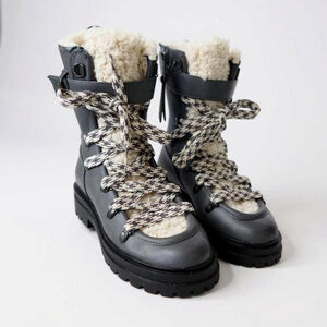 Circus NY Shearling-Lined Winter Hiking Boots - Grey, Size 8, Like New